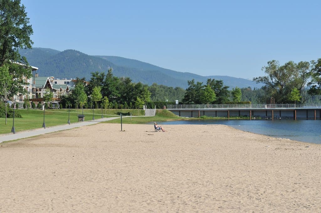 Person on a beach in Sandpoint Idaho